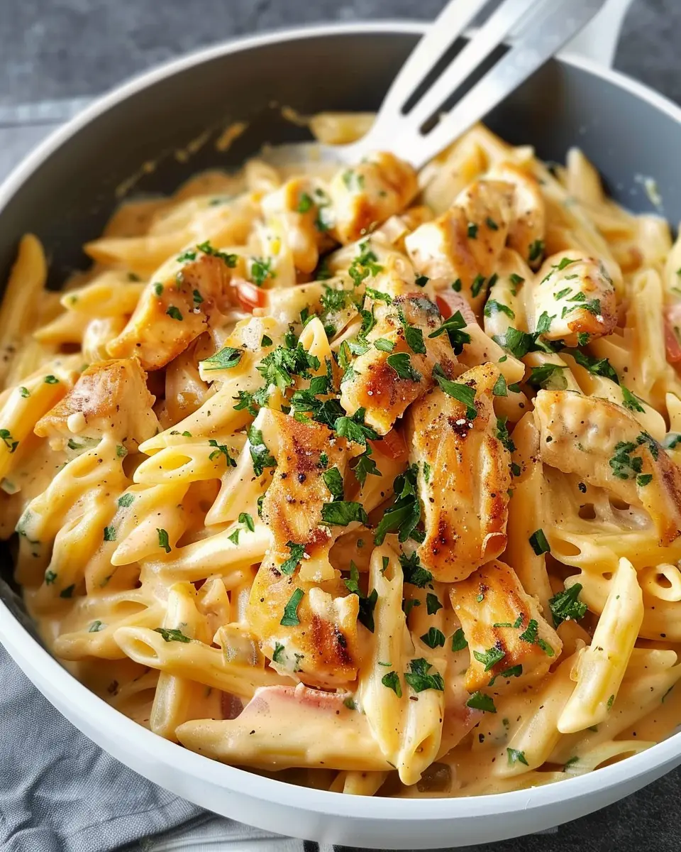 Southwest Chicken Alfredo: A Creamy Indulgence with Turkey Bacon