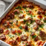 High Protein Cottage Cheese Turkey Sausage Breakfast Casserole