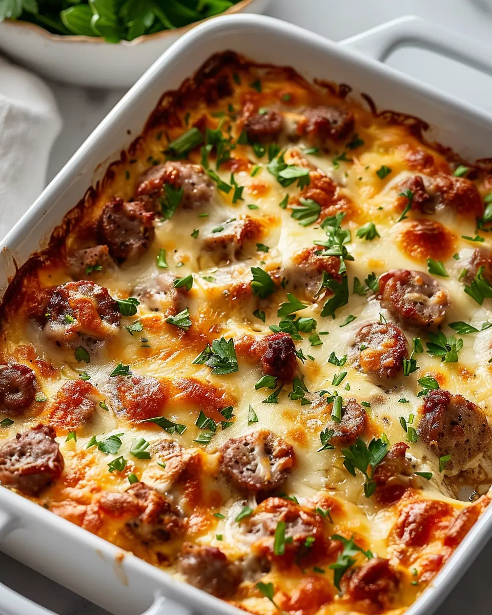 High Protein Cottage Cheese Turkey Sausage Breakfast Casserole Delight