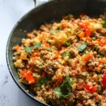 20-Minute Spicy Cauliflower Rice With Ground Turkey