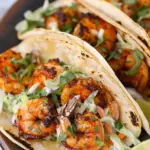 Cilantro Lime Shrimp Tacos with Creamy Slaw