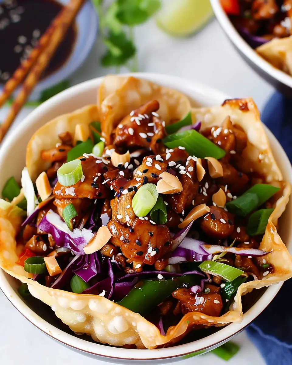 Teriyaki Chicken Wonton Taco Bowls: A Juicy Twist on Dinner