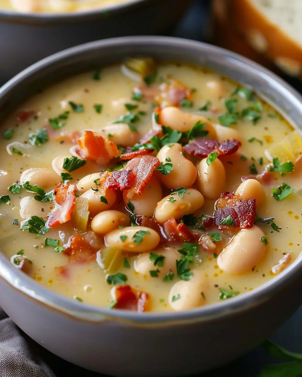 White Bean Soup with Turkey Bacon: A Cozy and Easy Delight