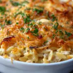 French Onion Chicken Orzo Casserole