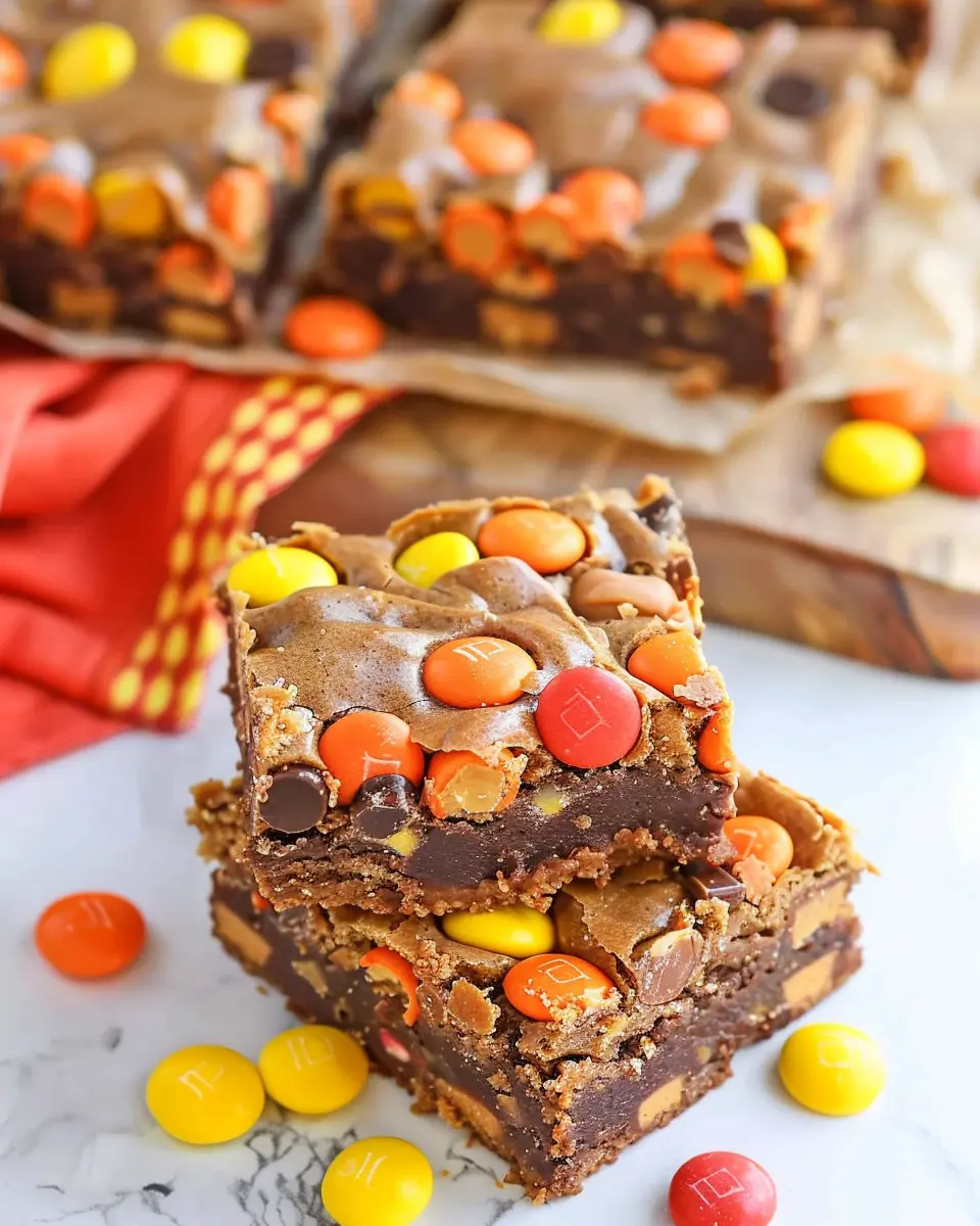 Chewy REESE’s PIECES Peanut Butter Brownies That Delight Every Bite
