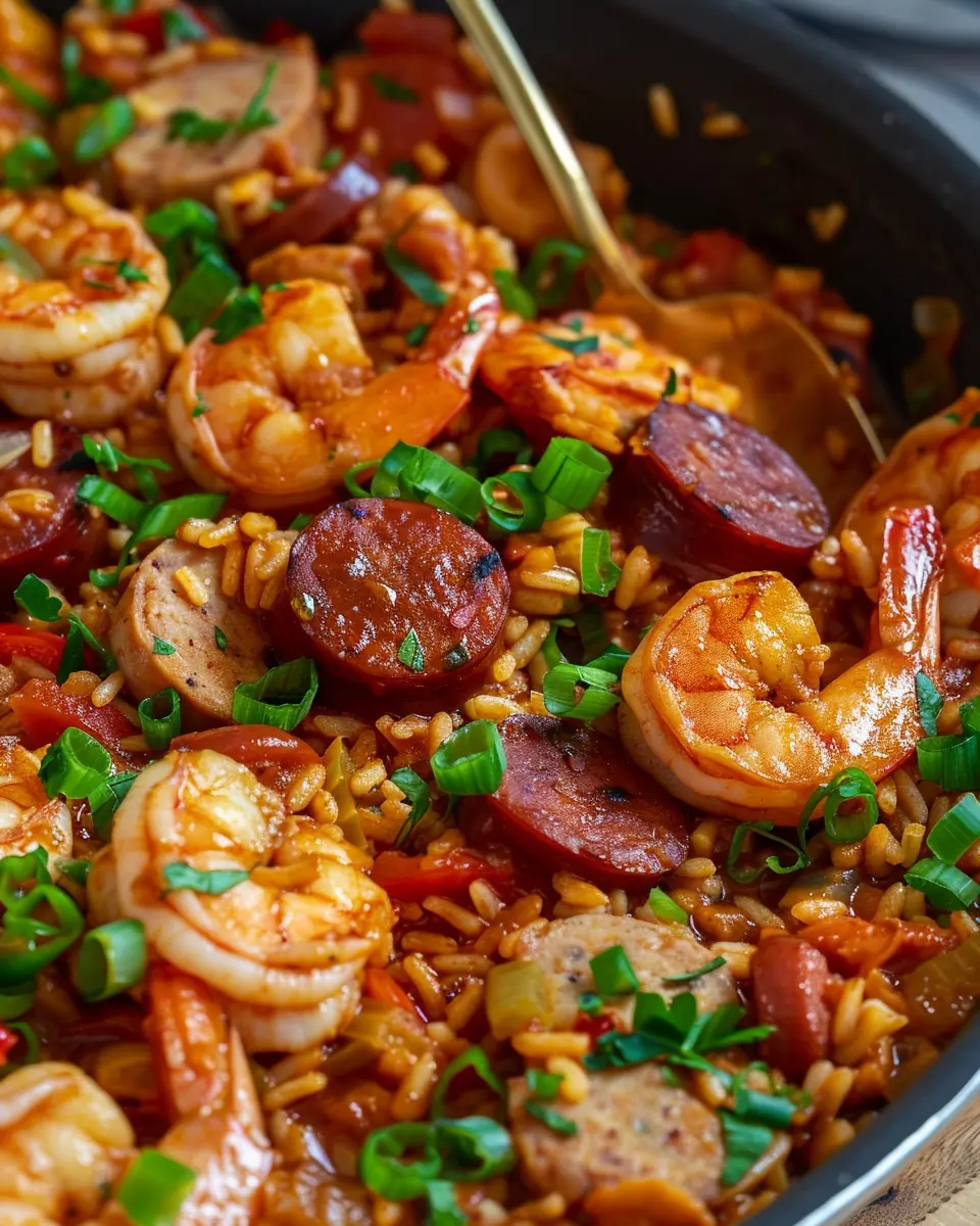 Cajun Jambalaya: Hearty Chicken, Shrimp, and Turkey Bacon Delight