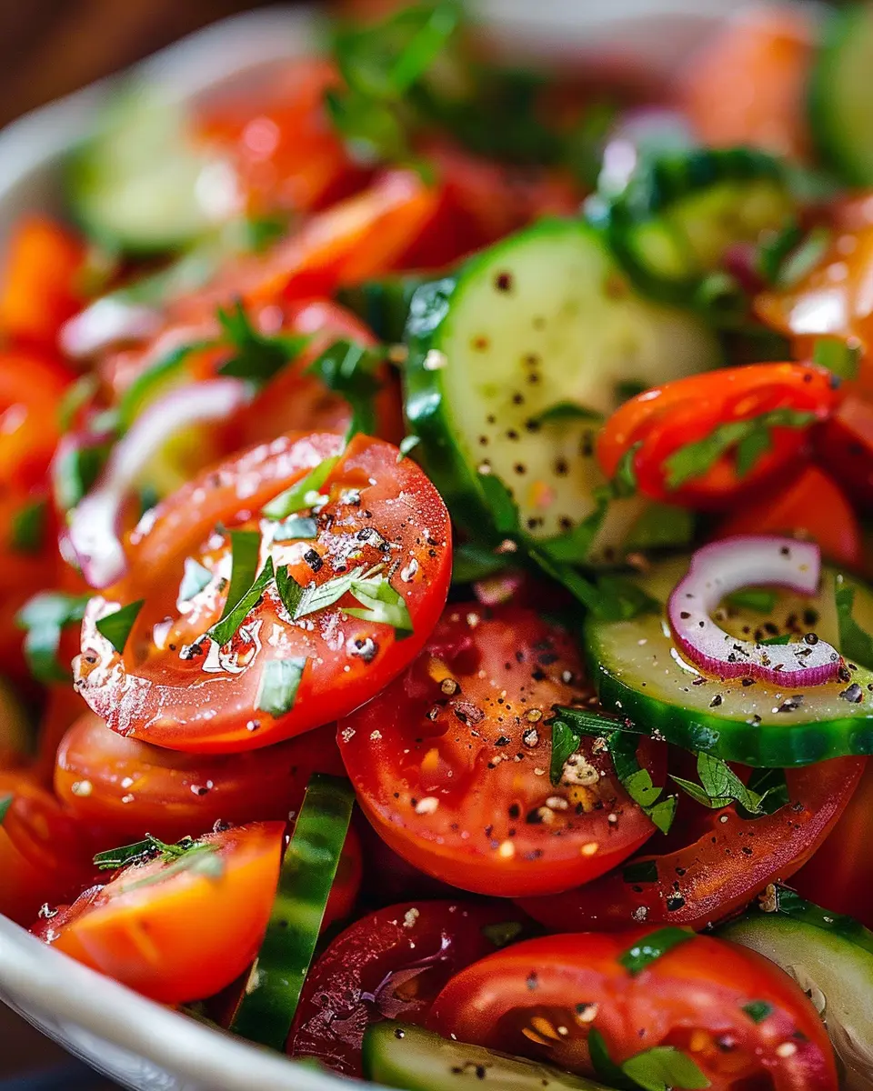 Rustic Tomato and Cucumber Salad: A Refreshing Summer Delight
