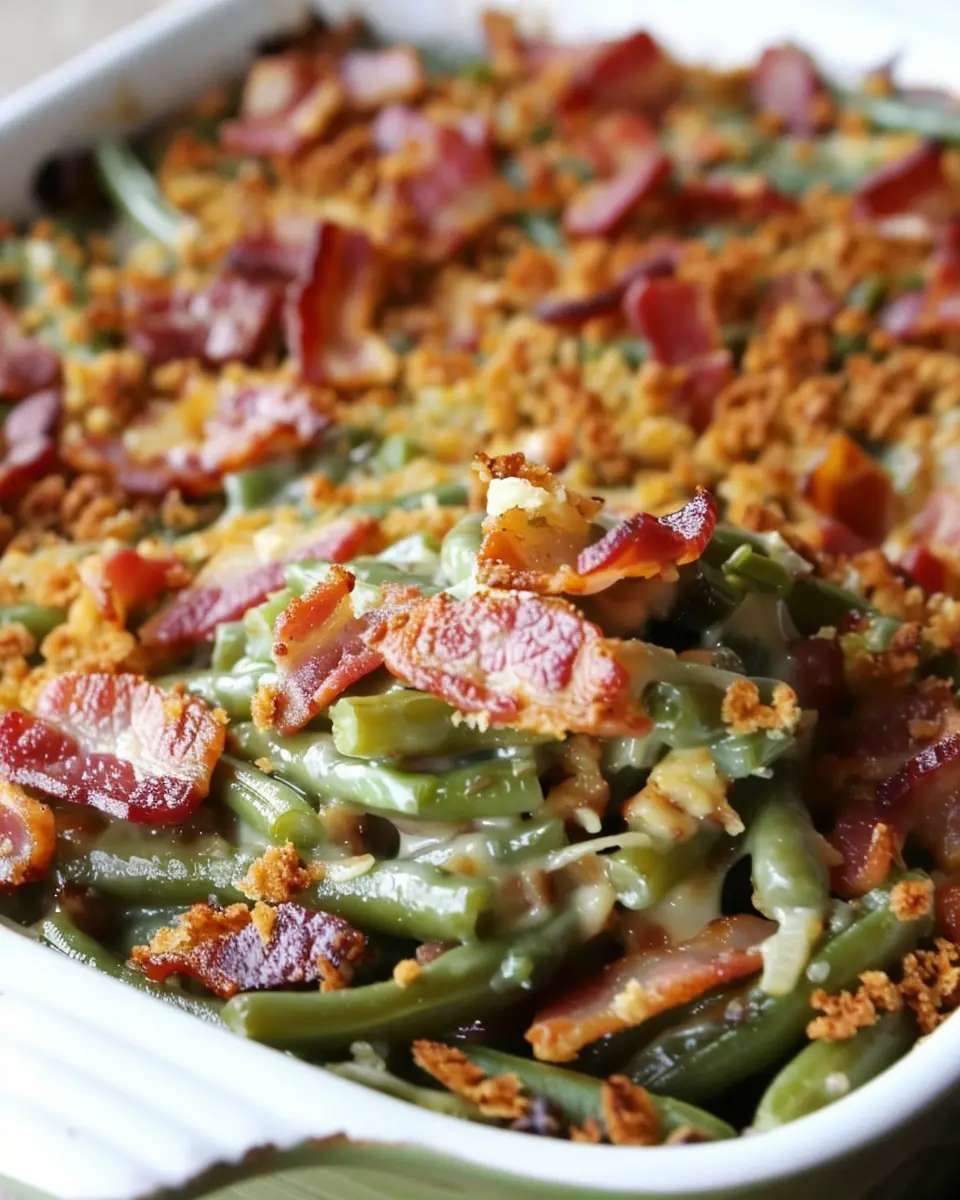 Smothered Bacon Green Bean Casserole