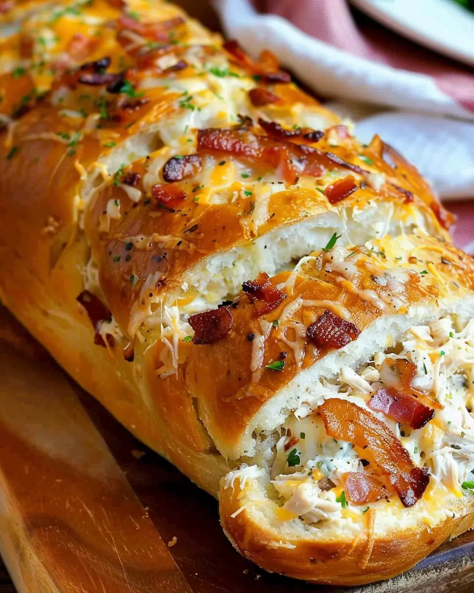Chicken Bacon Ranch Stuffed Bread
