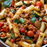 Rigatoni with Sausage, Tomatoes, and Zucchini