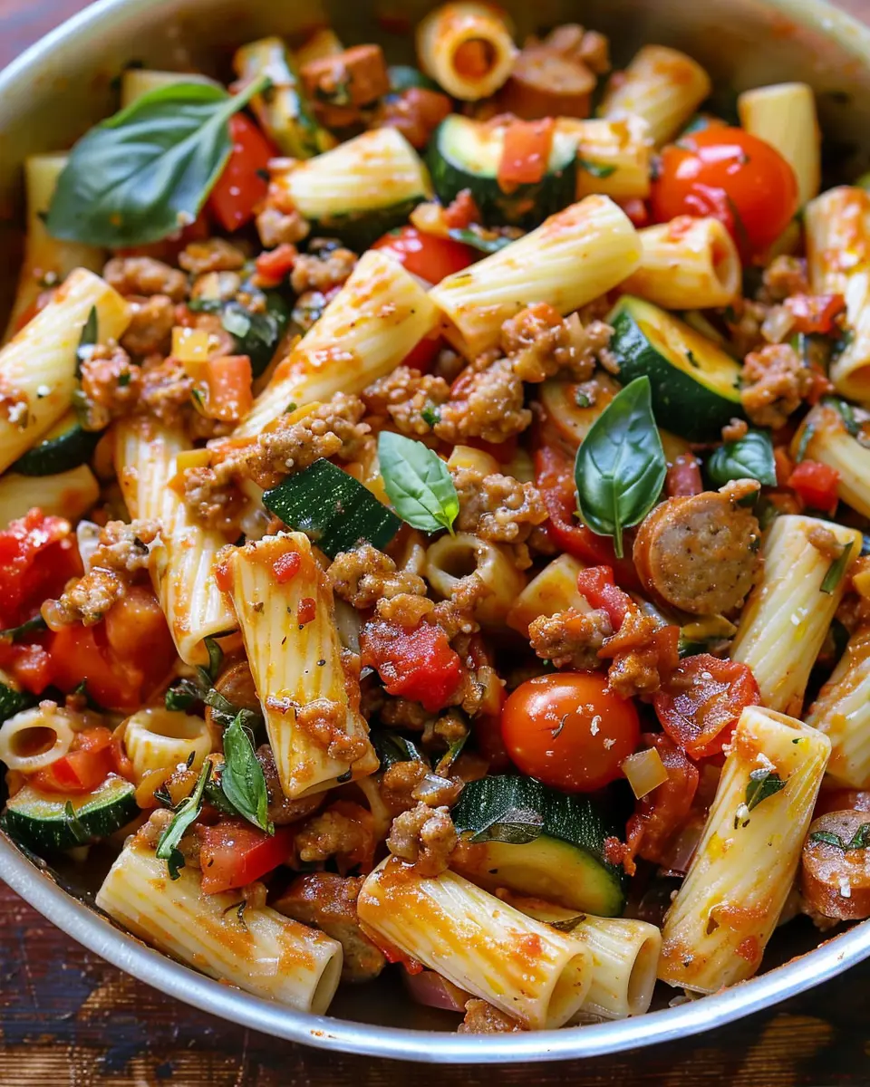 Rigatoni with Sausage, Tomatoes, and Zucchini: A Simple Delight