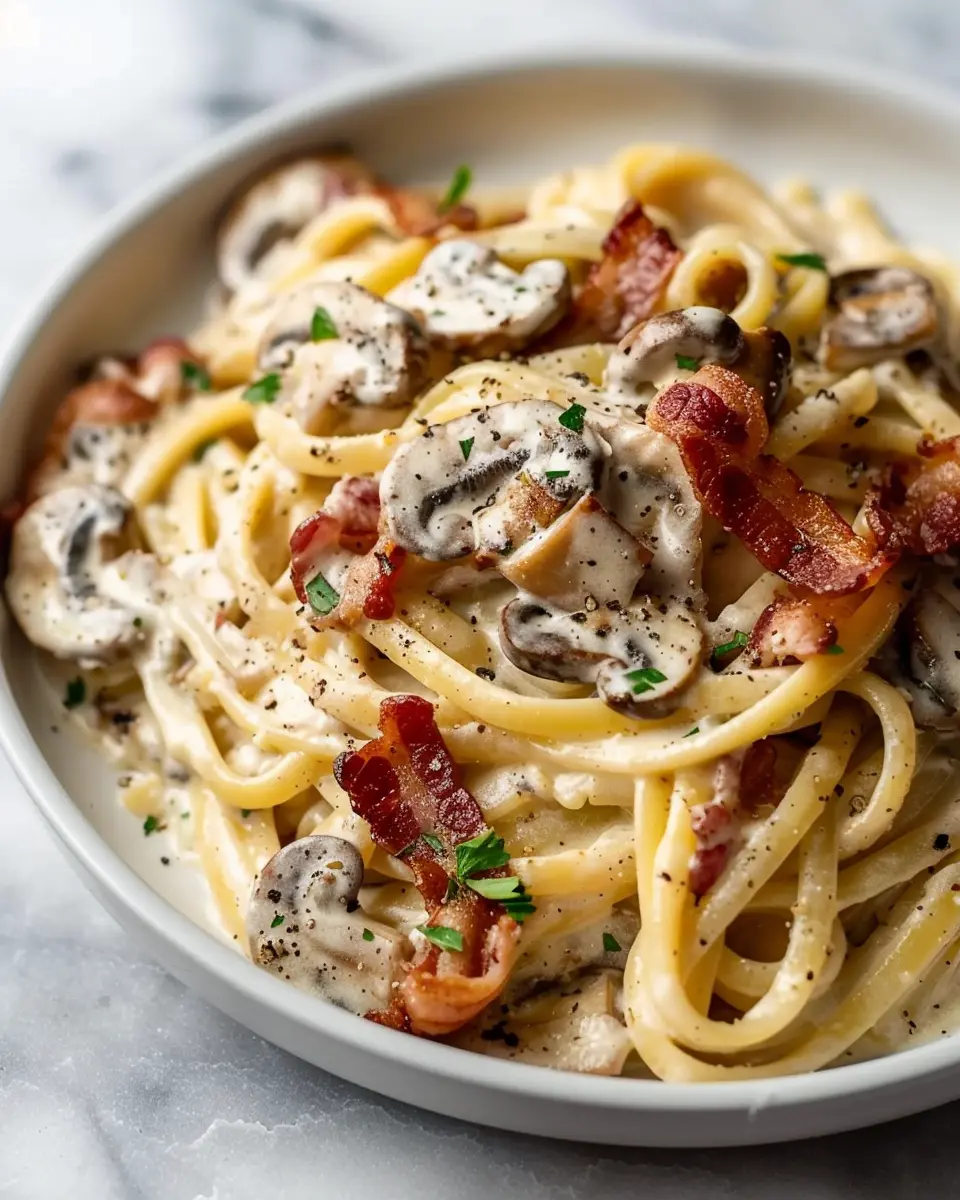 Creamy Turkey Bacon and Mushroom Pasta: An Indulgent Delight