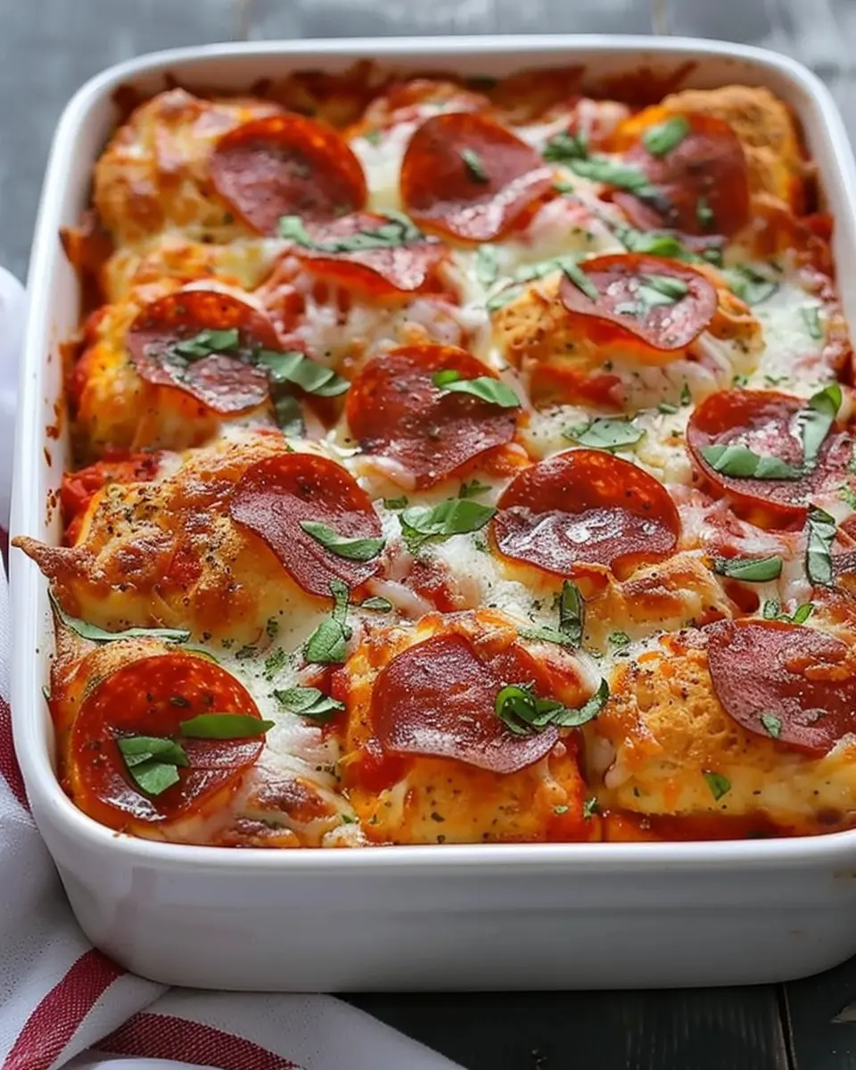 Bubble Up Biscuit Pizza Casserole