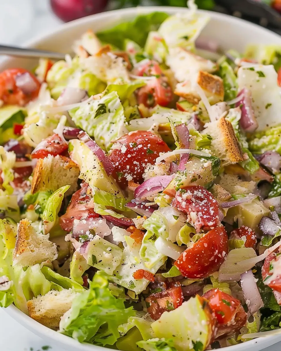 Italian Grinder Salad with Turkey Bacon and Chicken Ham Delight