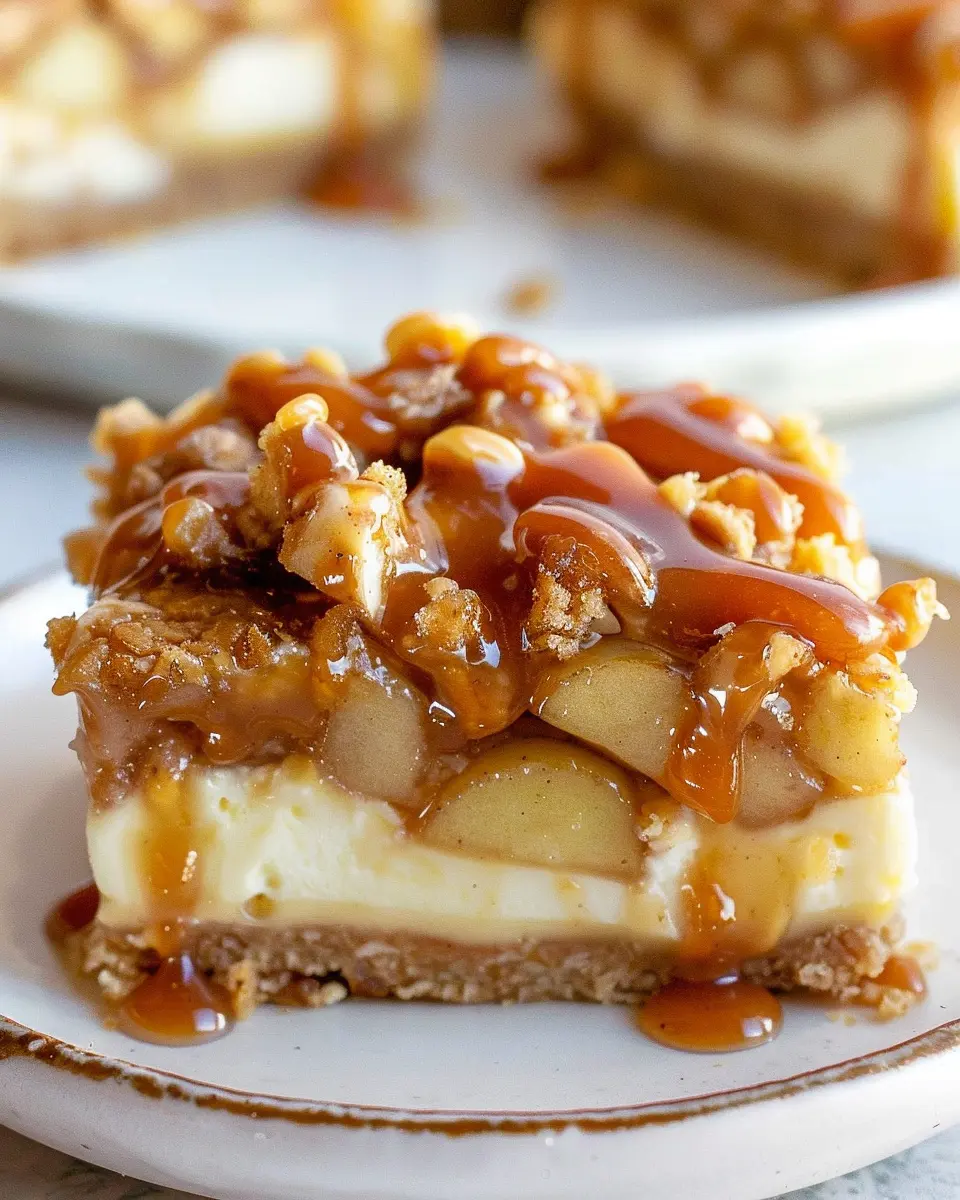 Caramel Apple Cheesecake Bars