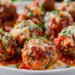 Easy Mozzarella Stuffed Meatballs