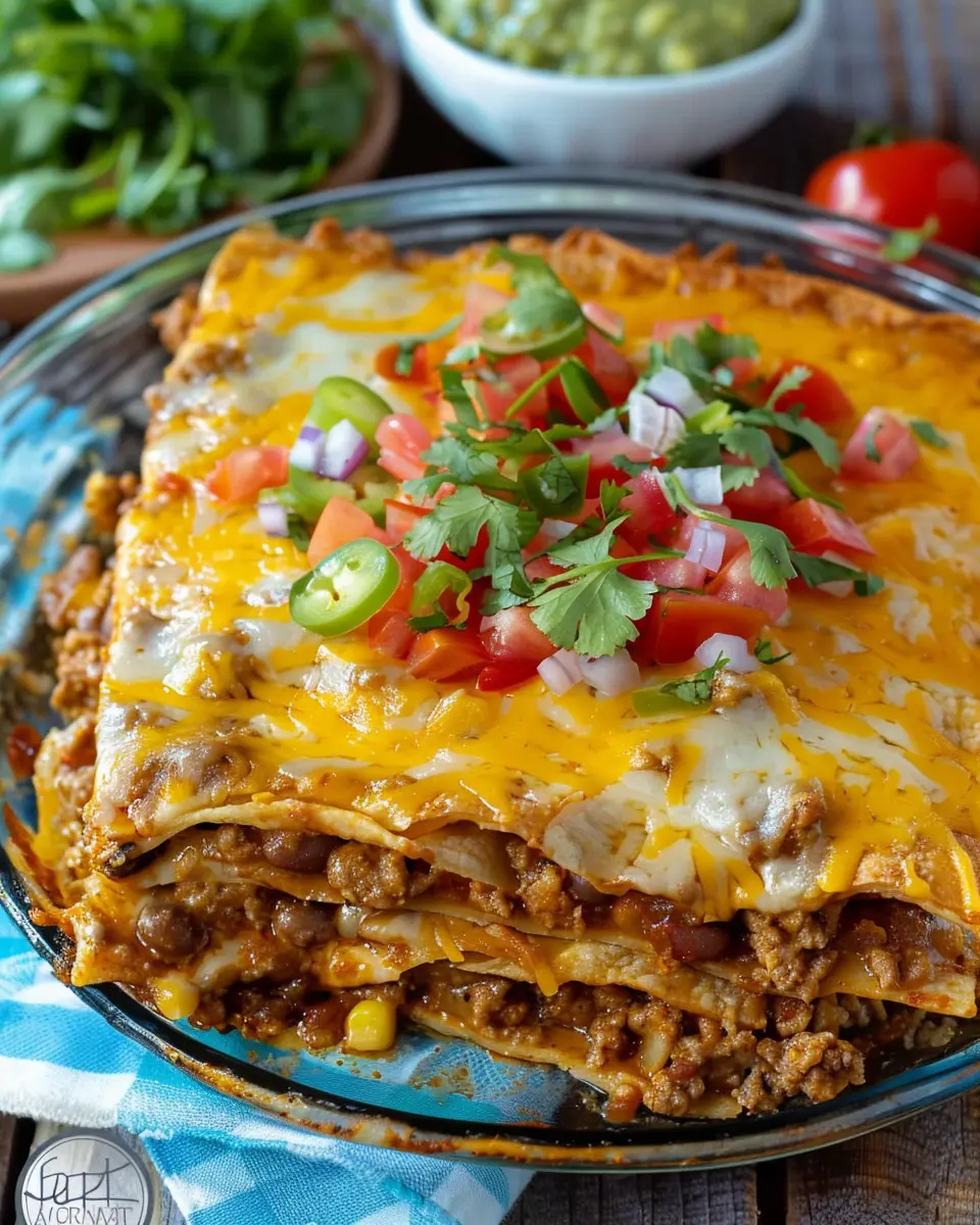 Easy Layered Taco Bake with Turkey Bacon and Beef for Comfort Food