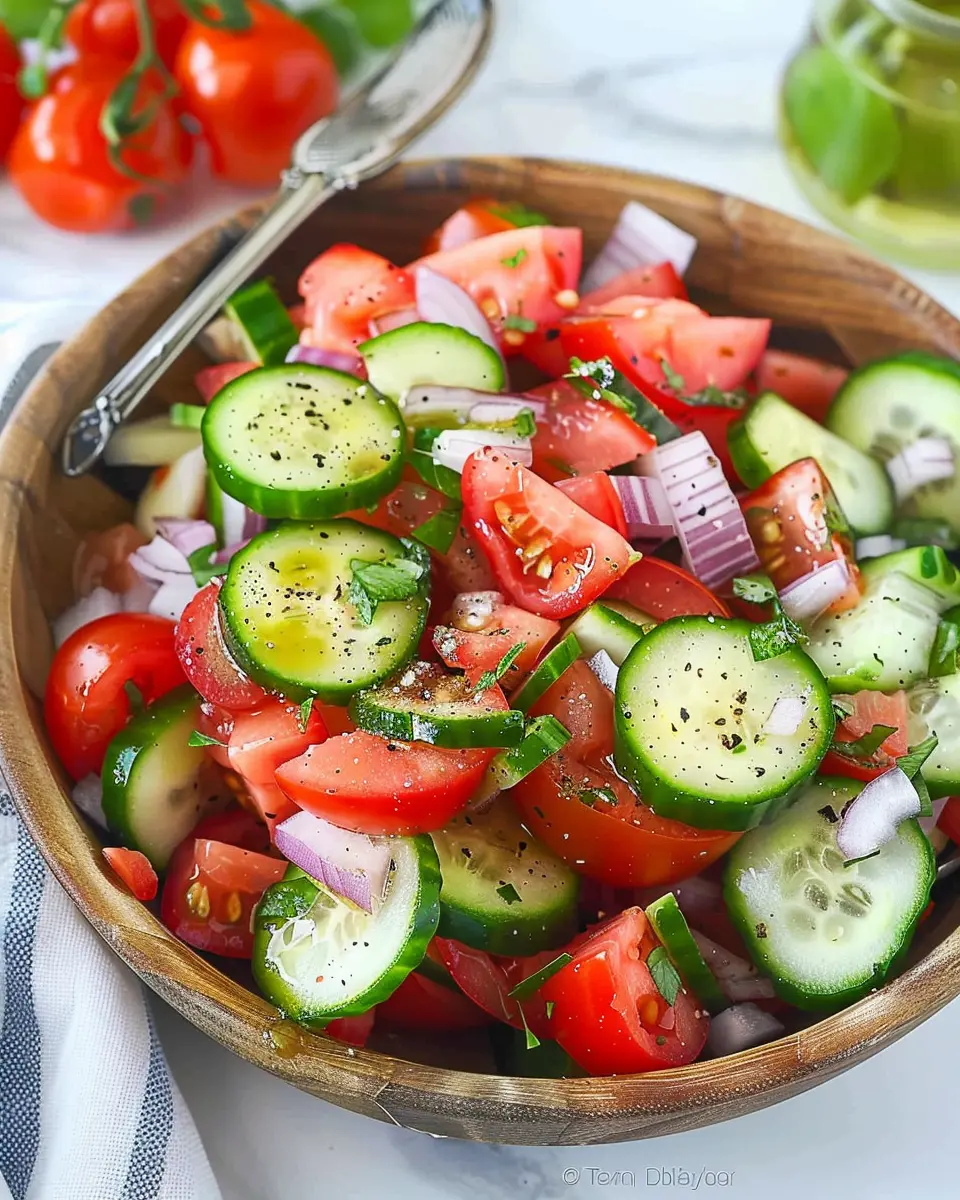 Cucumber Tomato Salad: Refreshing and Easy with Turkey Bacon