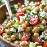Easy Chickpea Cucumber Salad with Feta and Tomatoes