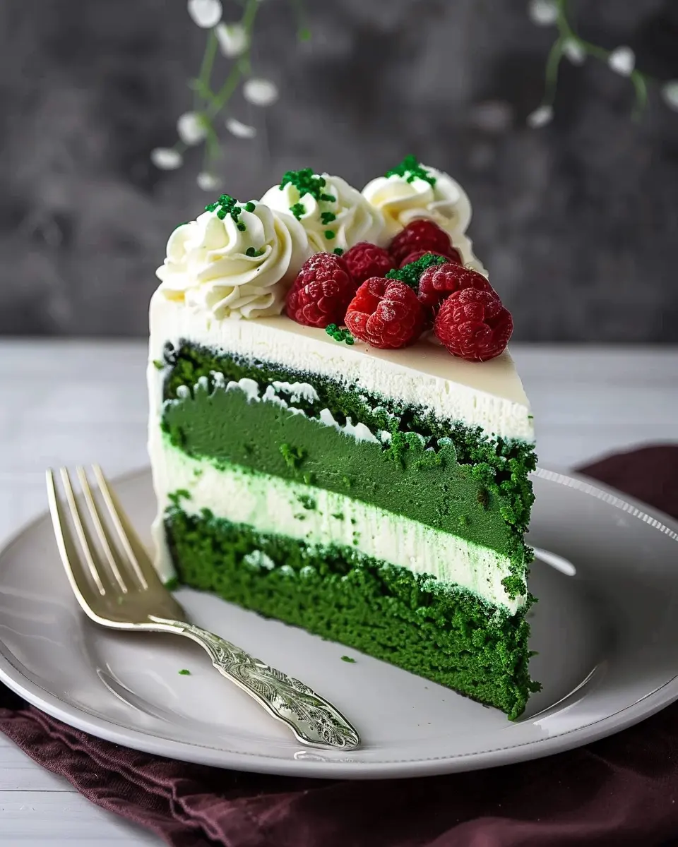 Green Velvet Cheesecake Cake