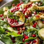 Pomegranate Christmas Salad with Honey Mustard Dressing