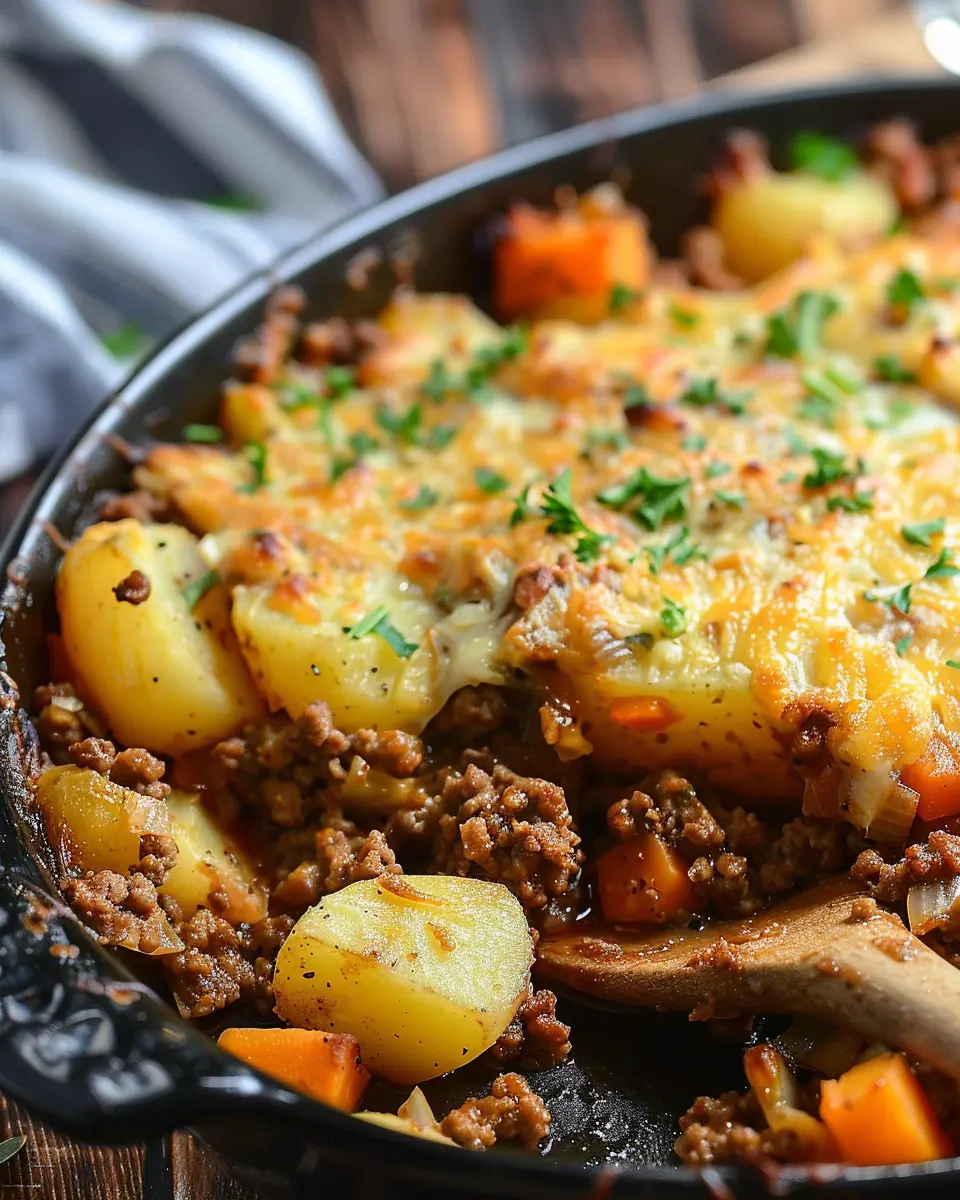 Hobo Casserole Rustic Ground Beef and Potato Bake: Easy Comfort Food
