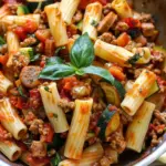 Rigatoni with Sausage, Tomatoes, and Zucchini