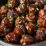 Sticky Korean BBQ Meatballs with Gochujang Glaze